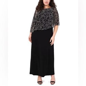 Beautiful Beaded Asymmetrical Cape Shawl Poncho Formal Dress Cover Up